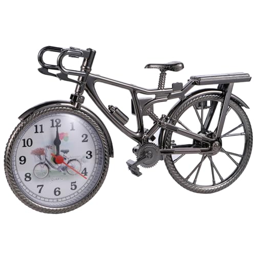Reloj de escritorio retro con forma de bicicleta vintage para decorar la mesa del dormitorio 2