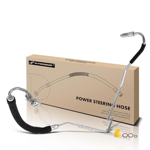 A-Premium Power Steering Pressure Hose Line Assembly Compatible with Infiniti G35 Nissan 350Z 2003 2004 2005 2006, 3.5L, with O-ring & Washer, Pump To Gear