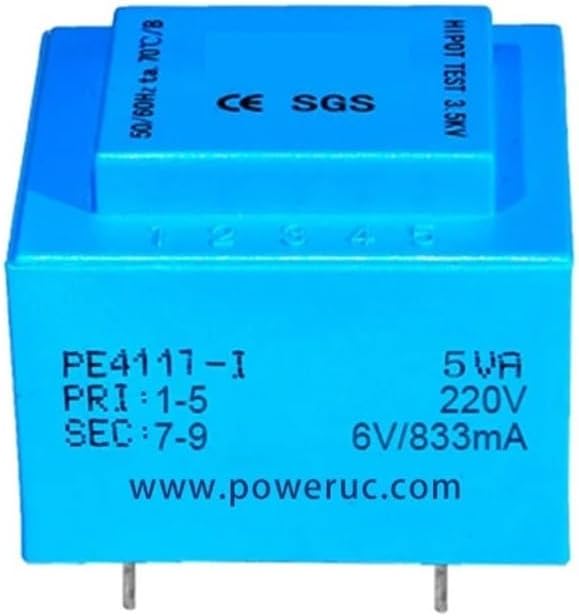 PE4117-I Power 5VA 380V / 6Vx2/7.5Vx2/9Vx2/12Vx2/15Vx2/18Vx2/24Vx2 Encapsulated Transformer for PCB Mounted Isolation(5VA 380V 18Vx2)