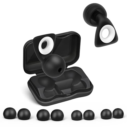 Alyvisun Tapones Oídos Ruido para Dormir de Silicona, Reutilizables Tapones para Dormir Sin Ruido para Dormir, Viajar, Estudiar y Trabajar (S/L)