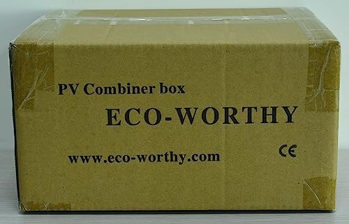 ECO-WORTHY 4 String PV Combiner Box 10A Circuit Breaker with Plastic ABS Cover Electrical Box - Waterproof Safe Protection Photovaltaic Generator for Solar Power System Solar Panel Kit Home