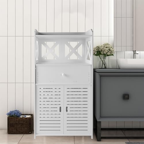 JOYHUT Bathroom Storage Unit, Waterproof Bathroom Cabinets Free Standing, Bathroom Floor Storage Cabinet, Storage Cupboard for Bedroom Kitchen Hallway, 80 * 40 * 25cm - Image 6