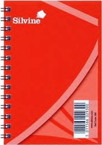 Pack of 3 - Silvine Spiral Feint Note Book 5" X 3" 36 Pages