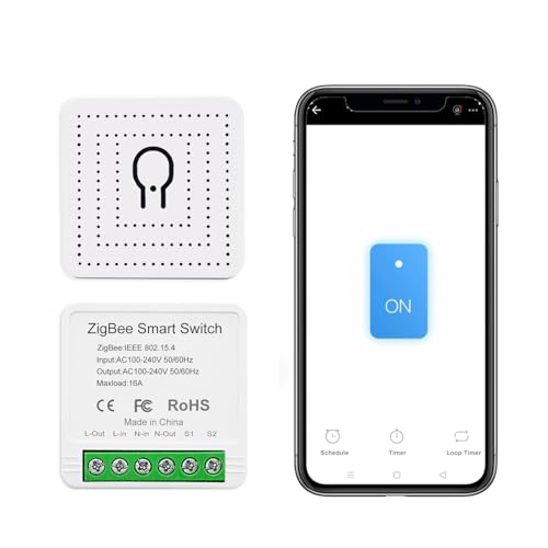 Ewelink 16A Zigbee Mini Smart Wireless Light Switch Controller Module with Timer&Schedule for Home Automation DIY,Compatible with Alexa Echo, SmartThings, ZigBee 3.0 Hub Required,2 Pack