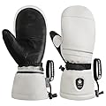 SAVIOR HEAT Heated Ski Mittens 3.0 for Men Women, 3000mAh Rechargeable Battery Electric Leather Gloves, Waterproof 3M Thinsulate Extreme Cold Winter Gloves, EH8 PRO Heating for Skiing