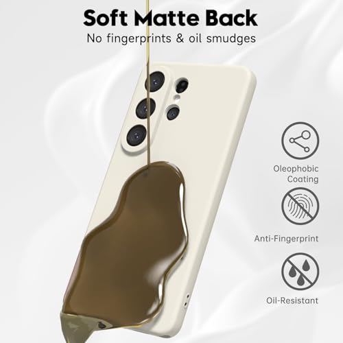 Image of DIZORO Microfiber Candy Case Compatible for Samsung S26 Ultra Smooth Touch Cushion Liquid Soft Silicone Gel Rubber Phone Cases Non-Slip Full Body Protective Shockproof Back Cover - Stone OG