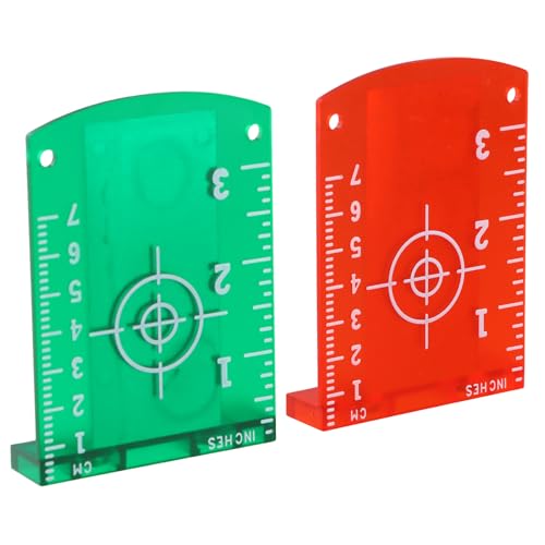 2 Pezzi Target Laser con Supporto Magnetico, Target per Livelle Laser, Alta Visibilità per Allineamento Laser, Colori Rosso e Verde