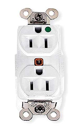 15A Duplex Receptacle 125VAC 5-15R WH - HUBBELL WIRING DEVICE-KELLEMS HBL8200W