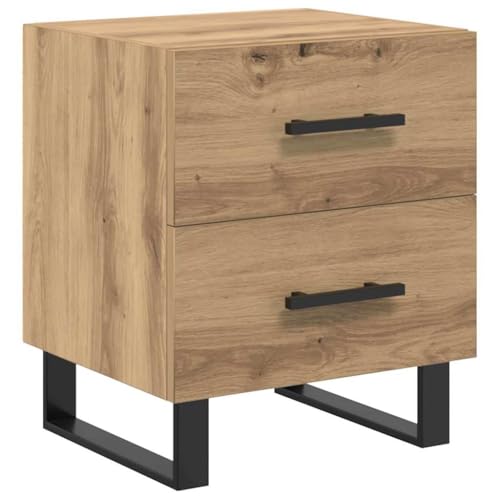 Mesita de noche roble artesanal para organizar tu dormitorio con estilo y calidez natural 3