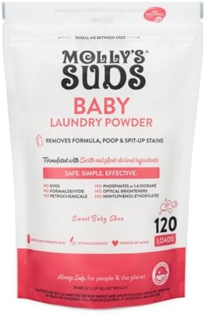 Molly’s Suds Baby Laundry Detergent Powder | Removes Formula, Poop & Spit-Up Stains | Extra Gentle for Newborns (Sweet Baby Shea)