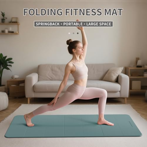Image of 7-Fold Yoga Mat 70 inchx24 inch - 1 /2 Inch Thick Folding Exercise Mat, Compact Non-Slip TPE Mat for Travel, Storage, Yoga & Home Gym, Lightweight & Portable