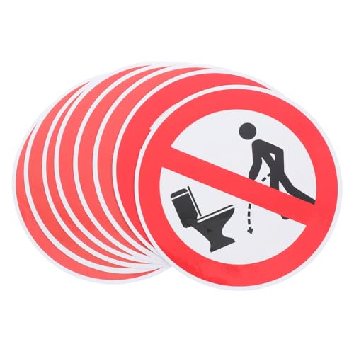 BUGUUYO 8pcs Restroom Stickers for Public Awareness Bathroom Pee Reminder Decals Messaging for Cleanliness Easy Application for Various Settings