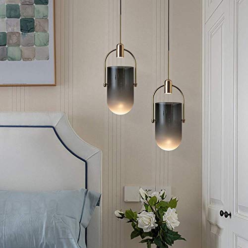 Lustre en verre unique scandinave 20x42cm pour bar et chevet de chambre