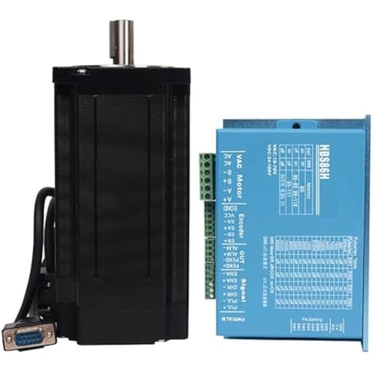 GTPBAO servo CNC Nema34 Stepper Motor Servo Driver Set 12N.M 86HSE12N 2-Phase 4-Wire Hybrid Closed Loop Stepper Motor HBS86H Servo Driver Industrial Controller (Size : Set-2(Encoder Cable with Port))