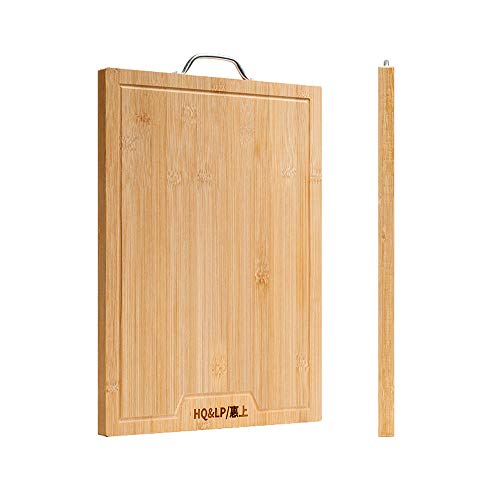 Sicher Premium Bio Bambus Schneidebrett, Schneidebrett Für Fleisch, Gemüse Und Käse Für Stärke Und Haltbarkeit - 45 cm X 30 cm Anwesend