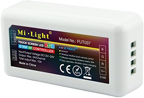 LIGHTEU®, 2.4GHz Wireless WiFi Control Module LED RGB Strips Controller 12-24V Max. Output 10A, Milight Miboxer FUT037