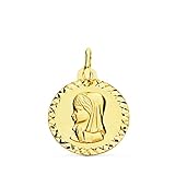  Medalla Bebé/Niña Oro 18 ktes Virgen Niña Tamaño 16 mm