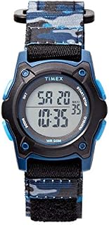 Timex Boys TW7C77400 Time Machines Digital Black/Blue Camouflage Fast Wrap Strap Watch