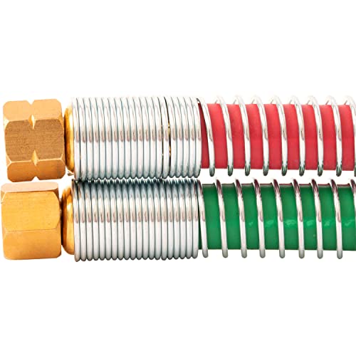 Sparc Oxy Acetylene 1/4" Grade T Welding Hose B Fittings + Strain Relief Set 1Yr Usa Warranty (25 Feet) #TOP1