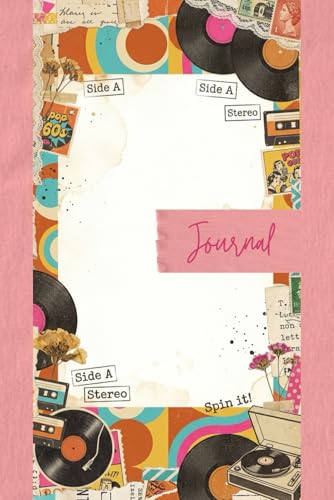 Retro Vinyl & Cassette Junk Journal Pages - 6x9 Vintage Music 70s Scrapbooking Paper - 100 Decorative Writing Sheets with Record Players, Mixed Tapes and Pop Art Aesthetics image 2