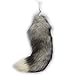 URSFUR 20" Silver Blue Fox Tail Fur Key Chain Bag Charm Tassel Hook Cosplay Toy