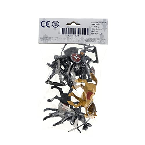 MAROLIN Plastik Spielfiguren Sortiment Ritter - 10 Figuren - Deutsches Manufakturprodukt