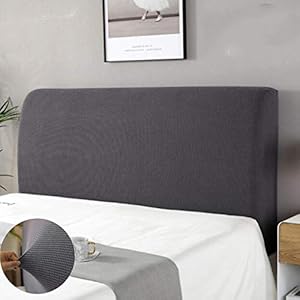Bed Hoofdbord Cover,Hoofdeinde Bescherming Cover Effen Kleur Zachte Elastische Hoofd Bed Cover Slaapkamer Decoratie Wasbaar grijs 180 cm Geschikt voor hoofdeinde 170-190 cm