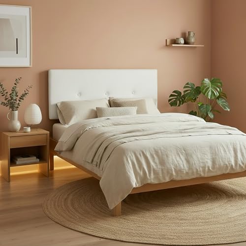 Miniatura 2 de Amuéblate Online - Cabecero Polipiel Premium Acolchado Trento Medidas 160 X 60 Cm Cama De 150 Y 160 Blanco