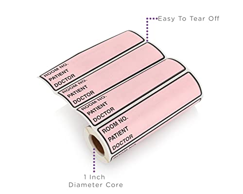 Image of Carstens Patient I.D. Adhesive Medical Chart Labels for 1.5 inch - 4 inch Ring Binder Spines - Pre-Printed Sticker Labels (Room No. / Patient /Doctor), 5 3 /8 inch x 1 3 /8 inch, Violet, Roll of 200