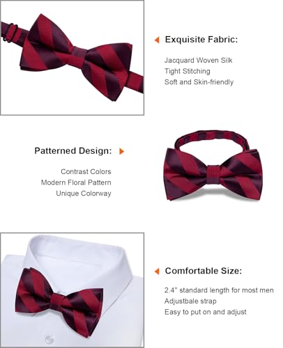 Image of YourTies Bow Ties for Men Pretied Bowties Solid Color Satin Bow Tie Formal Business Tuxedo Wedding Party Prom