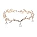 Produktbild SAKASO Vintage Kristall Braut Haarschmuck Hochzeit Nachahmung Strass Wassertropfen Blatt Tiara Krone Stirnband Stirnband Brautjungfer Haarschmuck golden