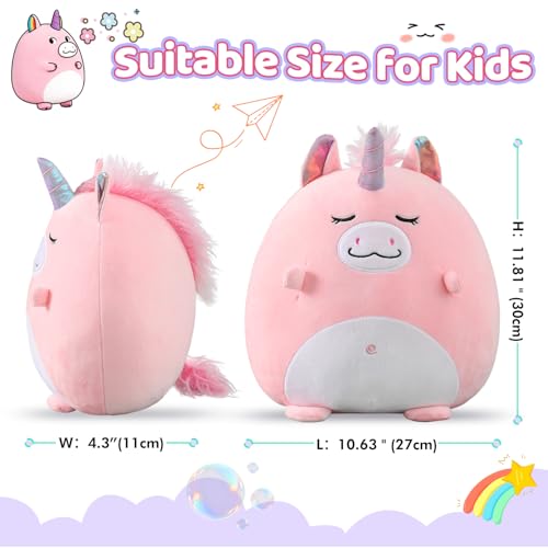 Cojín suave para niña almohada antialérgica unicornio rosa 3