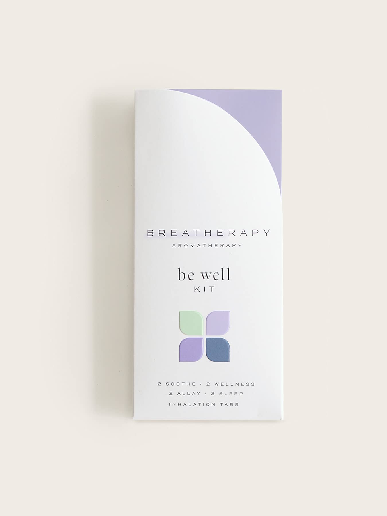 BreatherapyBe Well Kit - Pure Essential Oil Aromatherapy InhalationTabs, 8-Pack (2 Each: Wellness, Allay, Soothe, Sleep)