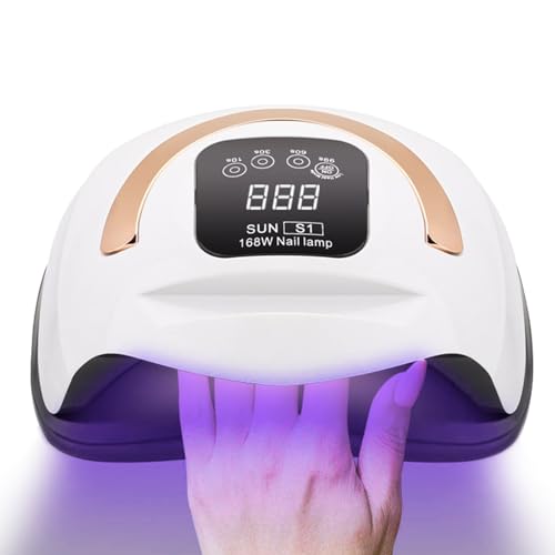 Immagine prodotto: Lampada per unghie super potente da 168W, lampada professionale per unghie ad asciugatura rapida, perle di lampada a doppia sorgente luminosa LED+UV, 36 perle di lampada, con avvio a induzione