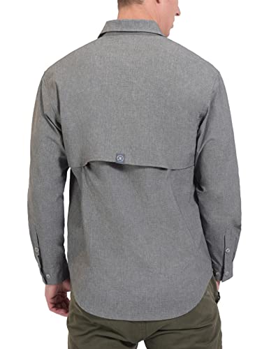 Little Donkey Andy Men's UPF 50+ UV Protection Shirt, Breathable Long Sleeve Fishing Hiking Shirt, Air-Holes Tech2