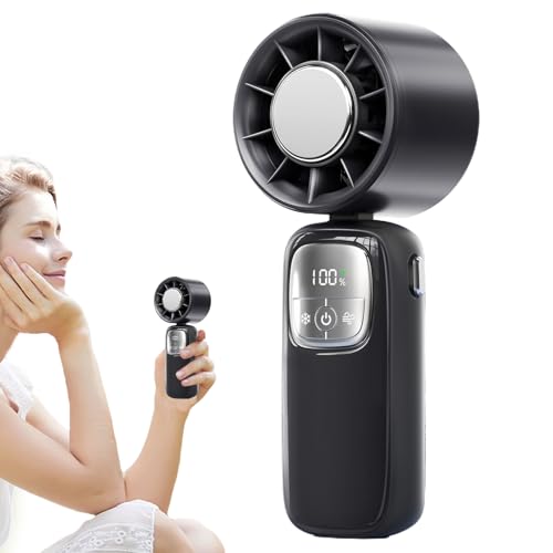 Genérico Ventilador Portátil Recargable | Enfriador De Aire Plegable Para Exteriores | Ventilador Silencioso Recargable USB con Pantalla LED para Exteriores, Camping, Viajes, Playa y Jardín