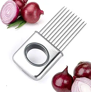 TASKHOUSE Stainless Steel Onion Potato Slicer Multi Function Kitchen Vegetable Fruits Food Slice Assistant Tomato Lemon Slicer Kitchen Gadget Onion Cutter for Chopping Grating Slicing Helper