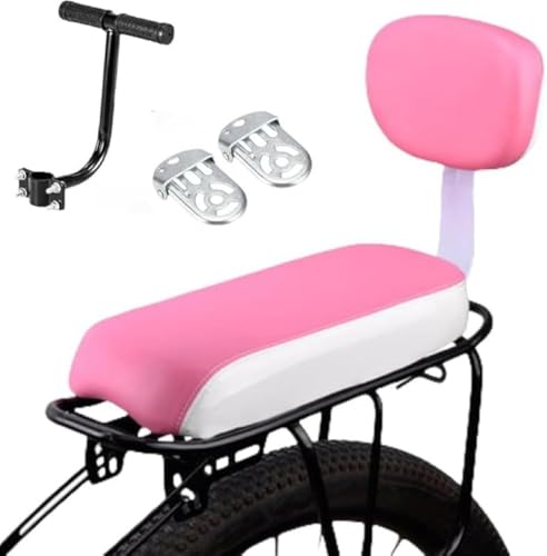 Xiraivke 子供用自転車シート 幼児用キャリア付き チャイルドシート 高弾性 レザークッション 背もたれアームレスト手すりフットレスト一体型 大人自転車後部用 安全装着式 子供用自転車座席セット