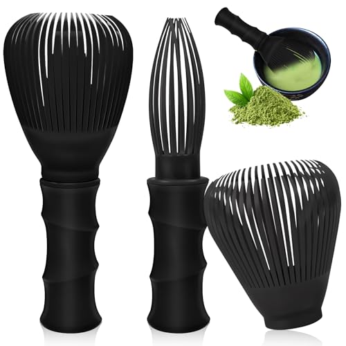 Lot de 2 fouets à matcha réutilisables 11,5 x 5,5 cm, brosse Chasen en polypropylène, facile à nettoyer, accessoire pour mélanger et préparer du thé à la main