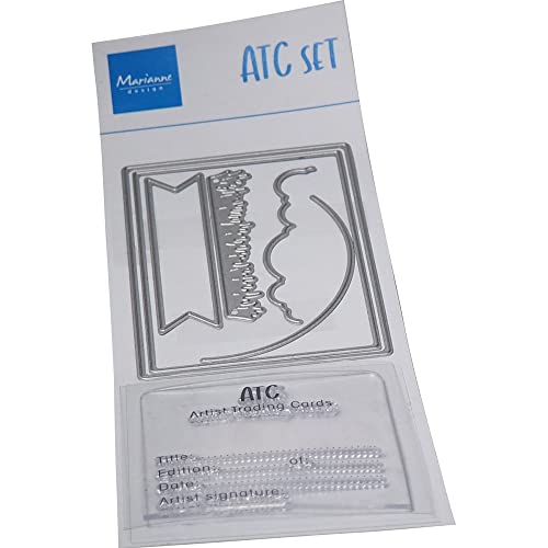 Marianne Design Clear Stamp and Die Set - ATC Set, Transparent, einheitsgröße