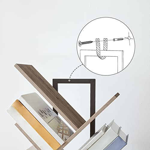 HOOBRO Bücherregal, Standregal mit 9 Ebenen, Holz DVD Regal, in Baumform, Metallgestell, für Wohnzimmer, Arbeitszimmer, Kinderzimmer… – Ansicht 6