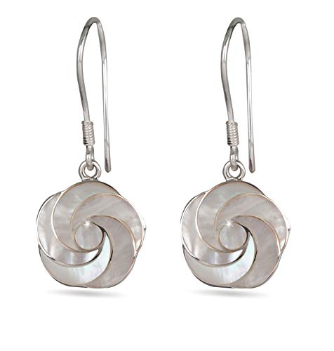 Pendants d'oreilles nacre blanche et argent 925 Magnolia éclat durable