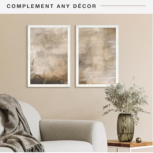 MCS Studio Gallery 16x24 Poster Frame White Woodgrain, Vertical & Horizontal Wall Hanging Large Picture Frame for Photos, Posters & Art Prints (2-Pack)