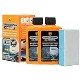 SPSIL Limpiador de Cristales para Auto con Esponja 400ml - Antilluvia y Antivaho, Limpieza Instantánea, No Rayante, Uso Interior y Exterior
