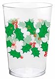 Holly Christmas Plastic Tumblers, 10 Oz., 40 Ct.