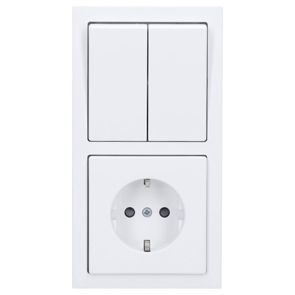 Busch-Jaeger future linear Steckdosen- & Serienschalter-Set 2-fach | 1× 20 EUCKS-884 SCHUKO Steckdose + 1× 2000/5 US Serienschalter + 1785-884 Wippe + 1722-884K Rahmen