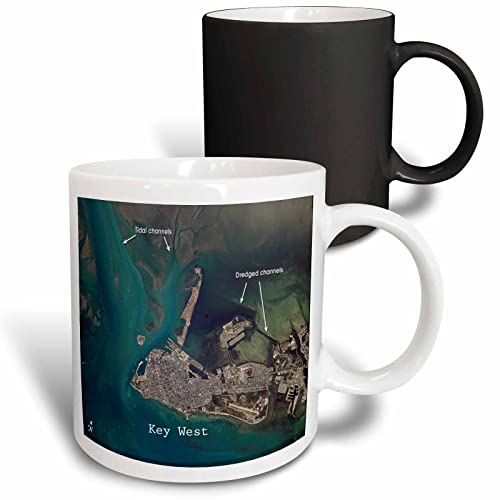3dRose Aerial View Key West Us-Pd Gov NASA 11oz Magic Transforming Mug