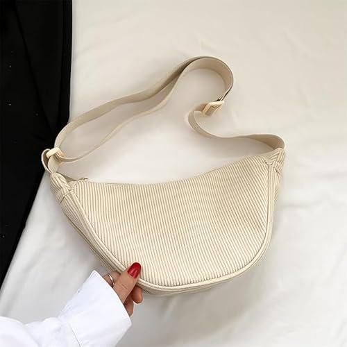 Got Bag Moon Bag Small - Halbmond Bauchtasche Damen Cord in Beige - Crossbody Tasche