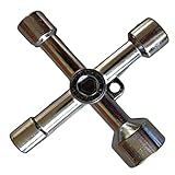 Chiave multifunzionale: Questa chiave a croce multifunzionale può essere utilizzata come chiave o per avvitare ed è adatta per la maggior parte dei contatori dell'acqua, contatori elettrici, radiatori, contatori del gas, ascensori e armadi di controllo, rubinetti, ecc.