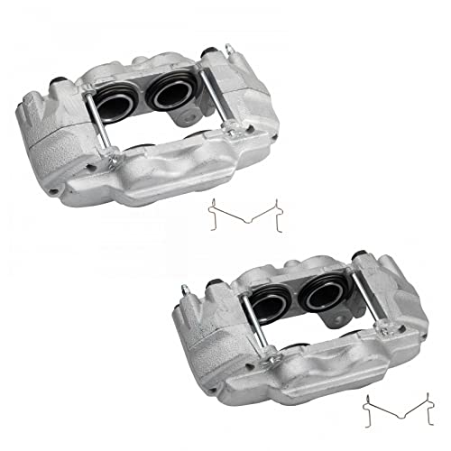 Image of TRQ Front Driver and Passenger Side Brake Caliper Set Caliper Brackets Hardware Compatible with 03-09 Lexus GX470 with Casting #13WH 03-09 Toyota 4Runner Casting #13WH